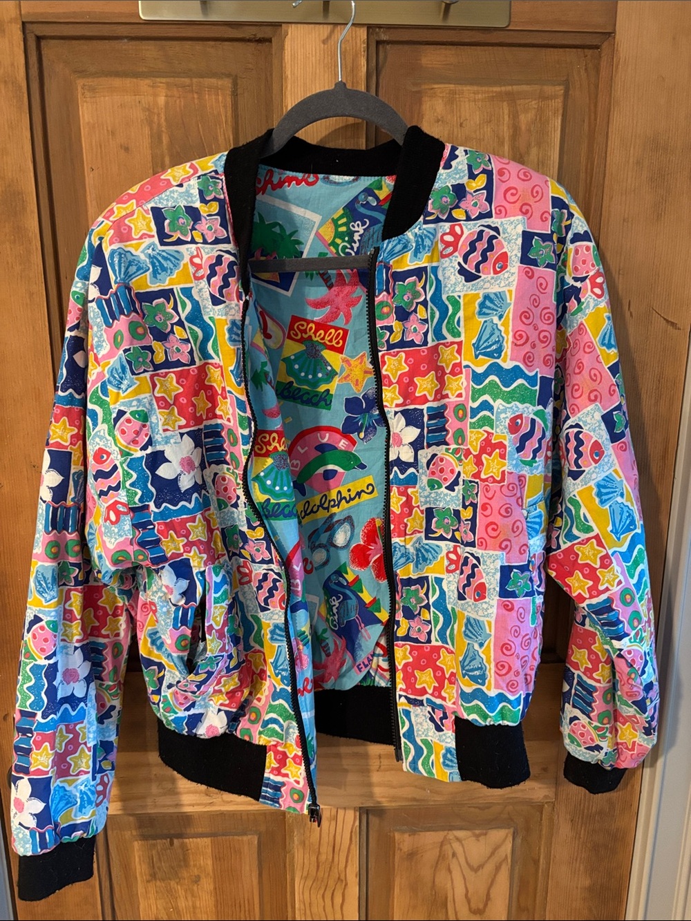 PINK Victoria's Secret Kids Colorful Patchwork Puffer Jacket